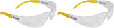 DEWALT DPG54-1D Protector Clear High Performance Lightweight Protective Safety Glasses with Wraparound Frame (Pack of 2)
