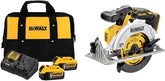 DEWALT 20V MAX Battery Starter Kit with 2 Batteries, 5.0Ah (DCB205-2CK) 20V MAX* Circular Saw, 6-1/2-Inch, Cordless, Tool Only (DCS565B)