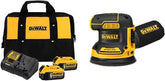 DEWALT 20V MAX Battery Starter Kit with 2 Batteries, 5.0Ah (DCB205-2CK) 20V MAX Orbital Sander, Tool Only (DCW210B)