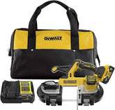 DEWALT 20V MAX XR Bandsaw, Brushless Motor, Portable and Cordless, 3-3/8 Inch Cut Capacity, 5Ah Battery and Charger Included (DCS378P1)