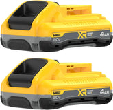 DEWALT 20V MAX XR POWERPACK™ Battery, 4Ah Lithium Ion, 50% More Power, Compatible with All 20V MAX Tools, 2 PK (DCB2104-2)