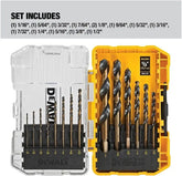DEWALT Drill Bit Set, 14-Piece | 135 Degree Split Point | For Plastic, Wood and Metal | Pack of 5