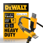 DEWALT Lightning to USB C Cable — Reinforced Braided Cable for Lightning — Charger Cord Compatible with iPhone — Apple Compatible Charging Cable… (USB C to Lightning, 4 FT)