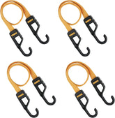 DEWALT DXBC301424 Black/Yellow 24” Premium Flat Bungee Straps, 4 Pack