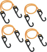 DEWALT DXBC300244 Black/Yellow 24” Premium Heavy-Duty Bungee Cords, 4 Pack