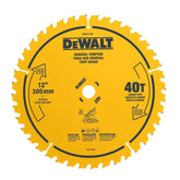 DEWALT 12 Inch Miter Saw Blades, 2 Pc, 40 Tooth Rough, 80 Tooth Fine Finish Tungsten Carbide Tipped Steel Blades, 1 in Arbor (DWA124080CMB)