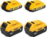 DEWALT 20V Max Battery, 4 Pack, Includes 2 x 5.0Ah Extended Runtime Batteries and 2 x 2.0Ah Compact Batteries (DCB235-4)