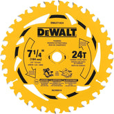 DEWALT 7 1/4 Circular Saw Blade, 10 Pc. Pack, 24 Teeth 5/8 in Arbor Size, Tungsten Carbide Tipped Saw Blades (DWA271424B10)