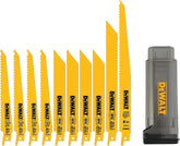 DEWALT Reciprocating Saw Blades, 10 Piece Bi-Metal Combination Set with Case, Various Sizes 6 In to 9 In, Longer Life (DW4898)