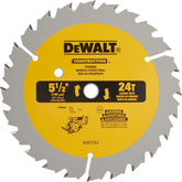 DEWALT 5 1/2 inch Circular Saw Blade, 24 Tooth Rough Finish Carbide Anti Stick Rim Construction Blade (DW9066)