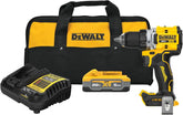 DEWALT Drill Set 20V MAX XR, 1/2 in. Brushless Cordless Drill Driver Kit With 5AH POWERSTACK Battery and Charger, LED Light, Dual Speed (DCD801H1)