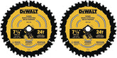 DEWALT Circular Saw Blade, 7 1/4 Inch, 24 Tooth, Wood Cutting (DWA171424) (Pack of 2)