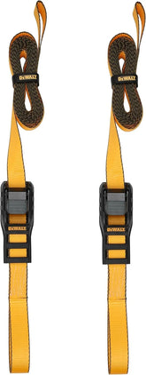 DEWALT DXBC90046 Black/Yellow 1.25" x 14’ Premium Lashing Straps - 670 LBS Safe Working Load / 2,000 LBS Break Strength, 2 Pack