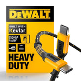 DEWALT Heavy Duty USB C Cable, Jobsite 60 Watt USB C Cable, High Speed Type-C to Type-C, Fast Charge PD USBC Fast Charging Cord for iPhone 16/15 Plus Pro Max, MacBook, iPad, Samsung Galaxy, 6 ft
