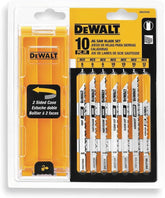 Dewalt 10-Piece Assorted U-Shank Jig Saw Blade Set with Case, Silver (DW3744C)