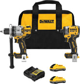 DEWALT 20V MAX XR Brushless Hammer Drill 1/2 In. and High Torque 1/4 Impact Driver Combo with 2 x 4 Ah Batteries and 4 Amp Charger (DCK2112QQ2)
