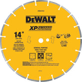DEWALT 14 in Circular Saw Blade, Dry Wet, Segmented Rim Diamond Blade, 1 in Arbor Size, Extended Performance (DWA47421)