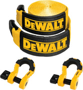 DEWALT DXBC8000-3KIT Heavy Duty Recovery Kit with 3/4" Bow Shackle and 4" x 30' Recovery Tow Strap (40,000 lb Break Strength) - Towing, Winching, Vehicle Recovery