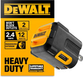 DEWALT Heavy Duty NeverBlock USB Charger, Angled Dual Port 12W Wall Charger Adapter, Foldable Plug, Charging Box Brick, Cube for iPhone 17 16 15 14 13 Pro Max, Galaxy S22 S21 Note 20, HTC, Moto, LG
