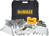 DEWALT Mechanic Tool Set with Case, Socket Set Metric and Standard Full, 1/4" & 3/8" Drive, Hex Keys and Specialty Tools, 168-Piece (DWMT73803)