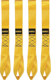 DEWALT DXBC80002 Black/Yellow 1.7" x 18" Deluxe Soft Loops - Heavy-Duty Cargo Bracing (11,000 lb Break Strength), 4 Pack