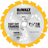 DEWALT Circular Saw Blade, 7 1/4 Inch, 18 Tooth, Wood Cutting (DW3192)