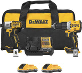 DEWALT 20V MAX XR Impact Driver and Hammer Drill Cordless Power Tool Combo Kit, Includes 2 x 4ah POWERPACK Batteries and a Charger (DCK250QQ2)