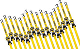DEWALT DXBC18004-16PK Black/Yellow 1.25" x 12' Ratchet Tie Down Straps - Light-Weight Cargo Hauling (1800 lb Break Strength), 16 Pack