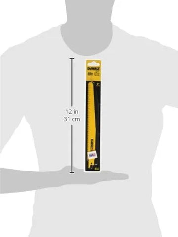 DEWALT DW4848 9" 5/8 TPI Taper Back Bi-Metal Reciprocating Saw Blade, Pack of 5
