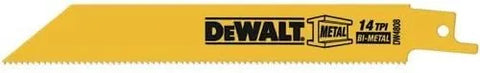 DEWALT DW4808B 6-Inch 14-TPI Straight Back Bi-Metal Reciprocating Saw Blade, Heavy Gauge Metal, 100-Pack