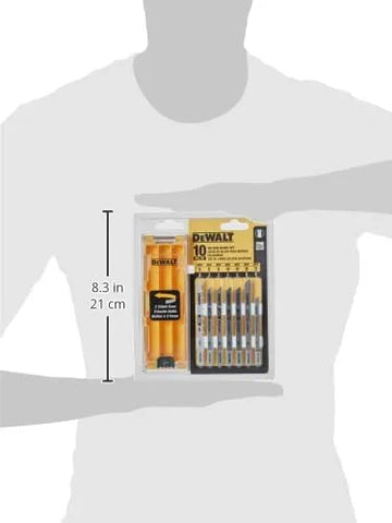 Dewalt 10-Piece Assorted U-Shank Jig Saw Blade Set with Case, Silver (DW3744C)