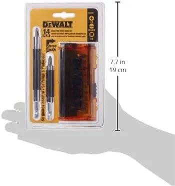 DEWALT Screwdriver Bit Set, Magnetic Drive Guide, 14-Piece, Pack of 5 (DW2097CS)