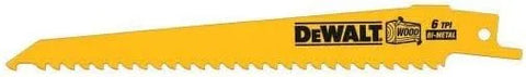 DEWALT Reciprocating Saw Blades, Taper Back, 6-Inch, 3 TPI, 5-Pack (DW4801)