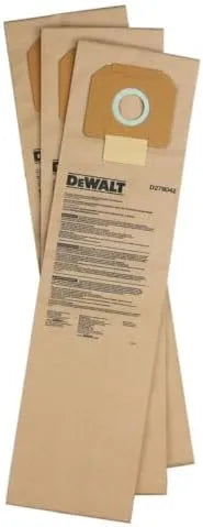 DEWALT D279042 Paper Filter Bag for D27904 Dust Extractor, 3-Pack , Brown