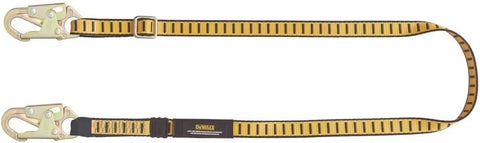 DEWALT 6 Ft Adjustable Work Positioning Lanyard with Steel Snap Hooks on Both Ends