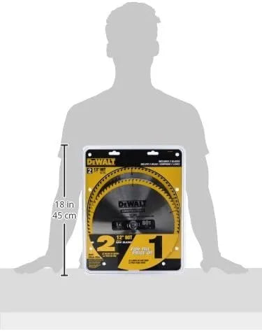 DEWALT Miter Saw Blade, 80 Tooth, 12 Inch, 2 Pack, Stainless Steel (DW3128P5D80I)