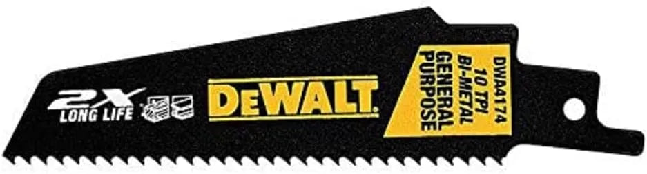 DEWALT 6-Inch Reciprocating Saw Blades, 14 TPI, 5-Pack (DWAR6114)
