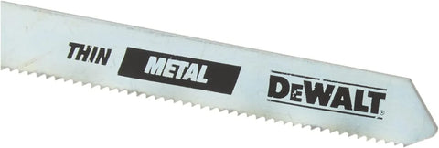 DEWALT - DW3776-5 Jigsaw Blades, Thin Metal Cutting, T-Shank, 3-Inch, 24-TPI, 5-Pack (DW37765)