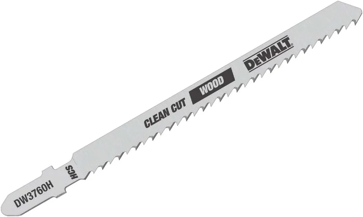 DEWALT DW3760H 4-Inch 10TPI Fine Finish Wood Cut HSC T-Shank Jig Saw Blade (5-Pack)