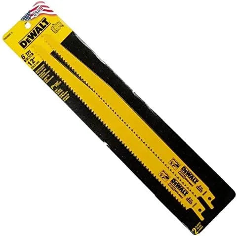 DEWALT DW4804-2 12-Inch 6 TPI Taper Back Bi-Metal Reciprocating Saw Blade (2-Pack)