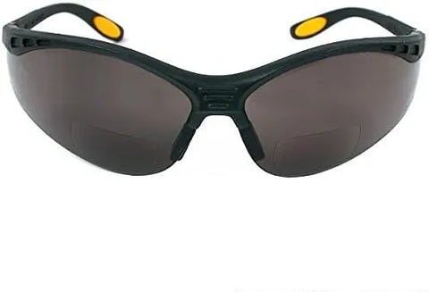 DEWALT DPG59 Reinforcer Rx-Bifocal High Performance Protective Eyeware with Rubber Temples and Protective Eyeglass Sleeve - Smoke Lens, 1.5 Diopter