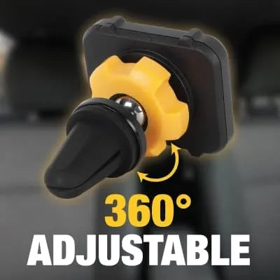 DEWALT Heavy Duty Magnetic Phone Holder for Car, Universal Air Vent Magnetic Car Phone Holder, Reinforced Automobile Mount for Mobile Devices and Mini Tablets, Incl Metal Plates for NonMagSafe Devices