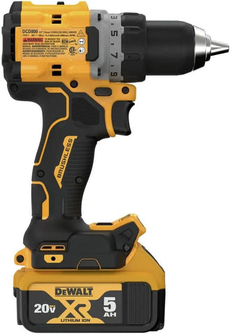 DEWALT 20V MAX* XR® Brushless Cordless 1/2 in. Drill/Driver Kit (DCD800P1), Yellow