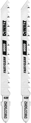 DEWALT DW3750H2 4-Inch 6TPI Fast Wood Cut High T-Shank Jig Saw Blade (2-Pack)