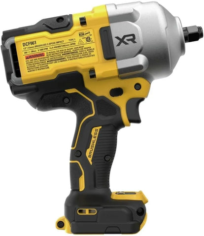 DEWALT 20V MAX Cordless Impact Wrench, 1/2" Hog Ring, High Torque, Brushless, Bare Tool Only (DCF961B)