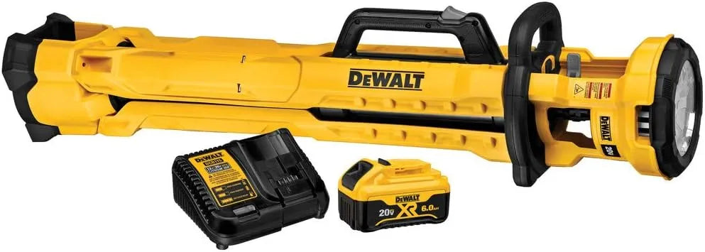 DEWALT 20V MAX Cordless LED Work Light and Tripod Base Kit with Battery and Charger Included (DCL079R1)