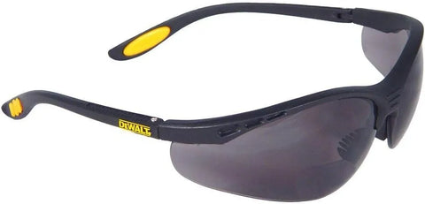 DEWALT DPG59 Reinforcer Rx-Bifocal High Performance Protective Eyeware with Rubber Temples and Protective Eyeglass Sleeve - Smoke Lens, 2.5 Diopter