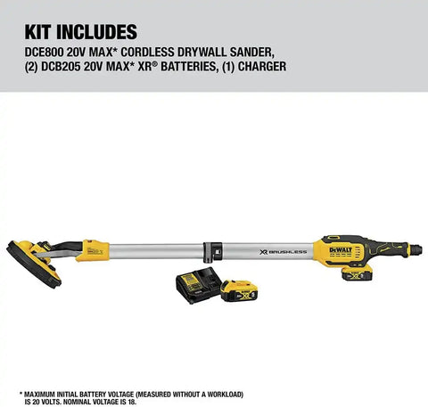 DEWALT 20V MAX Cordless Drywall Sander Kit with Battery & Charger Included (DCE800P2)