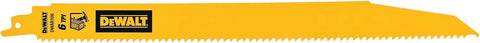 DEWALT 12 in Reciprocating Saw Blade Set, 5 Pack, Bi-Metal 6 TPI Demolition Saw Blades Reciprocating Saw, 1 in Profile, Thicker Body (DWAR106)