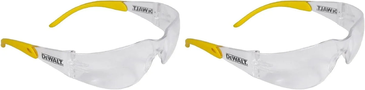 DEWALT DPG54-1D Protector Clear High Performance Lightweight Protective Safety Glasses with Wraparound Frame (Pack of 2)